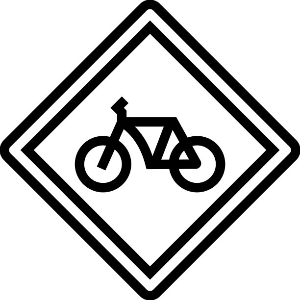 自行车道路标志线图标图片下载