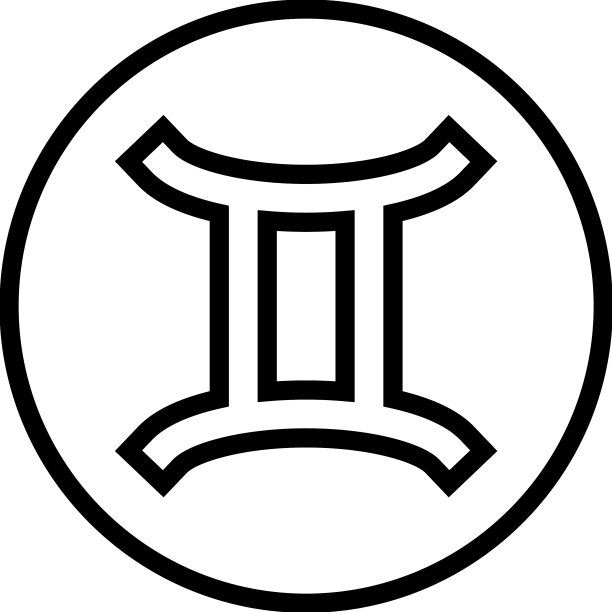 双子座生肖线条图标图片下载