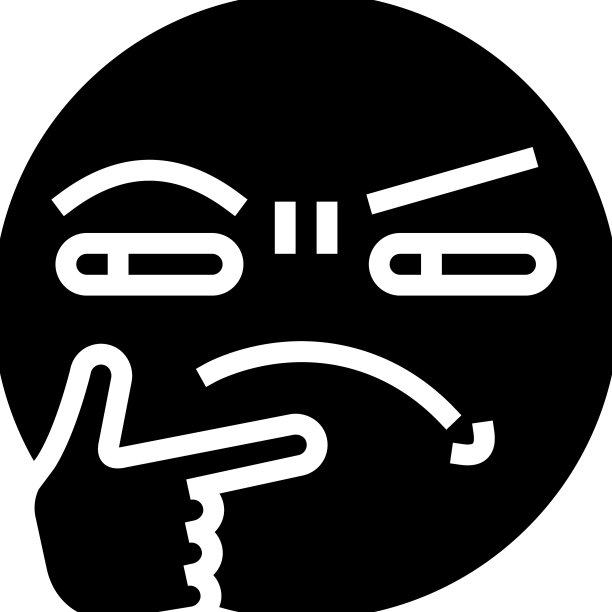 困惑的表情符号字形图标图片下载