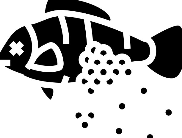 塑料微珠在鱼字形图标图片下载