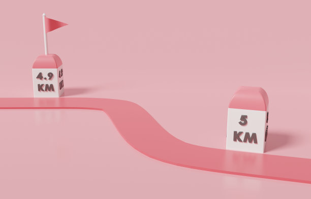 里程碑的进展路线，标记在项目或测量进展的最终目标概念，3d渲染插图。图片下载