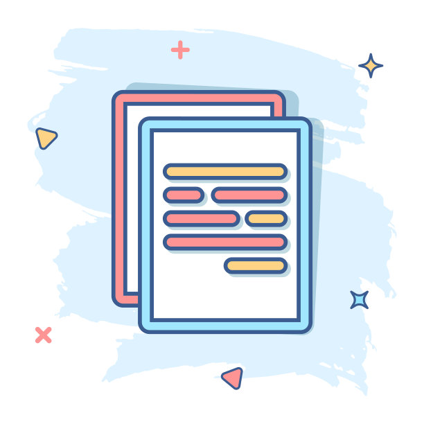 卡通文件图标在漫画风格的纸页图片下载