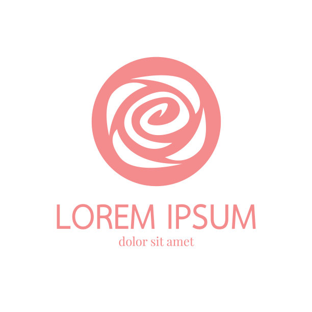 粉红玫瑰标志设计模板图片下载