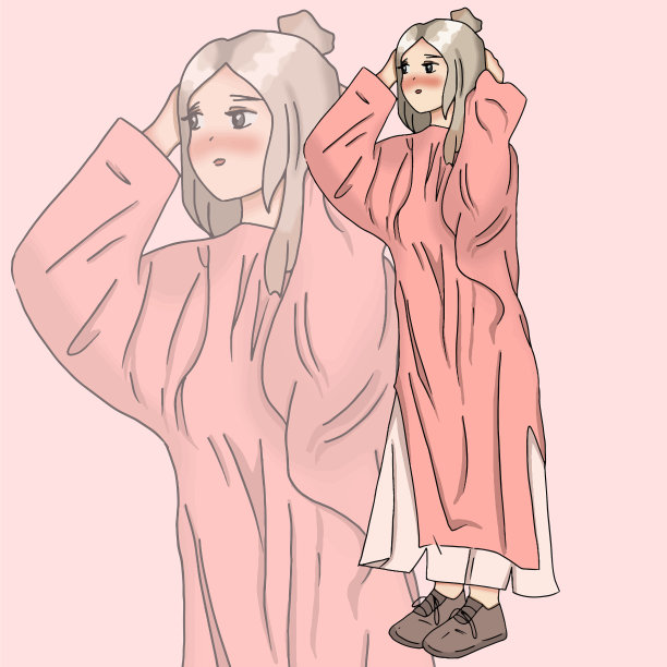 漂亮可爱的金发女孩，穿着裙子图片下载