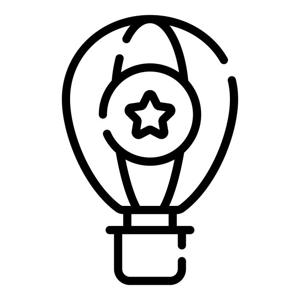 热气球线路图标设计美国独立图片下载