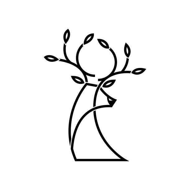 鹿叶线艺术标志设计图片下载