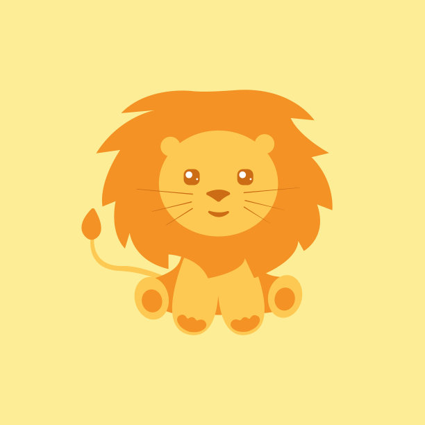 可爱的小狮子海报为宝宝房幼稚图片下载