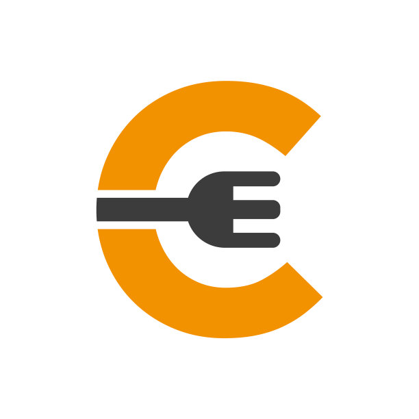 字母c餐厅标志结合叉子图标图片下载