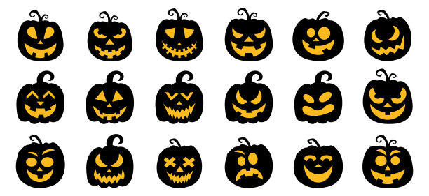万圣节南瓜轮廓套装图片下载