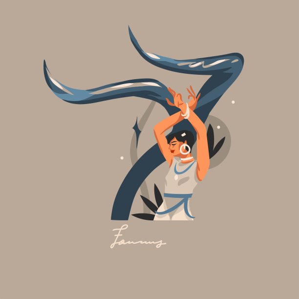 手绘矢量抽象图形占星术插图与现代，艺术的波西米亚星座金牛座的当代印刷模板。十二宫成年女性角色设计。时尚神奇符号概念。图片下载