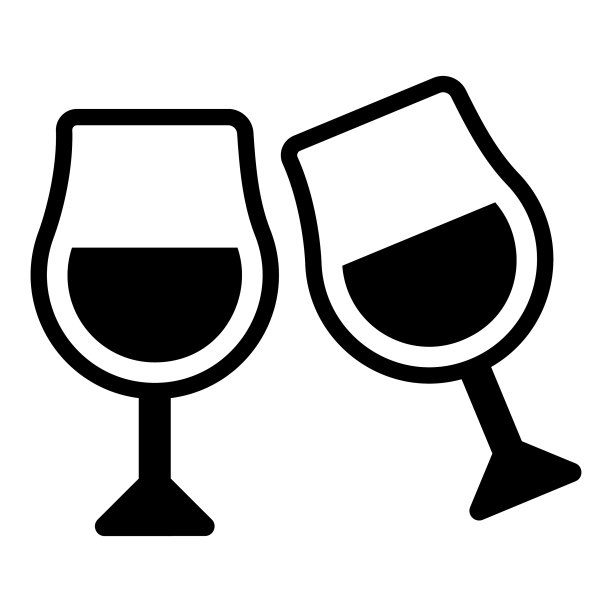 干杯庆祝黑色填充线图标设计图片下载