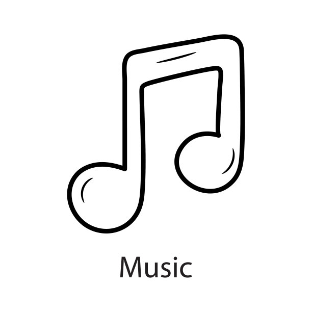 音乐大纲图标设计插图。音乐符号在白色背景EPS 10文件图片下载
