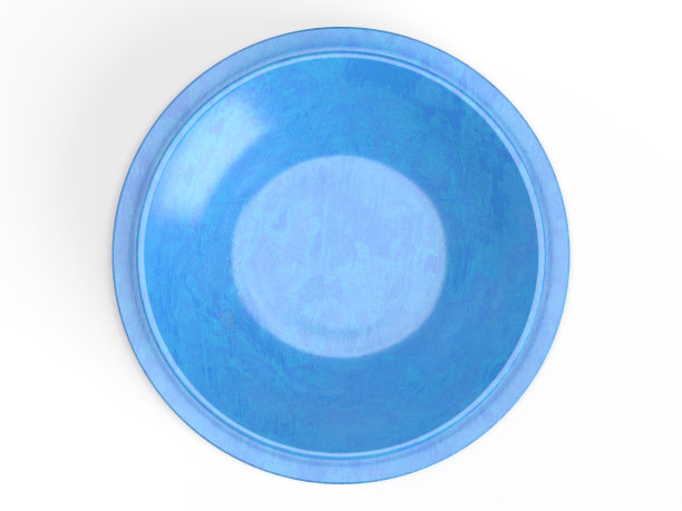 两个圆形陶瓷板的逼真3D插图图片下载