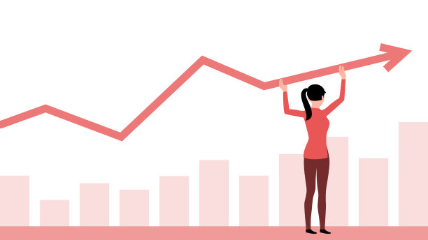 妇女举起统计图平生意图片下载