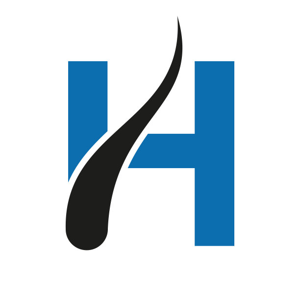 字母H头发治疗符号，头发移植符号设计向量模板图片下载