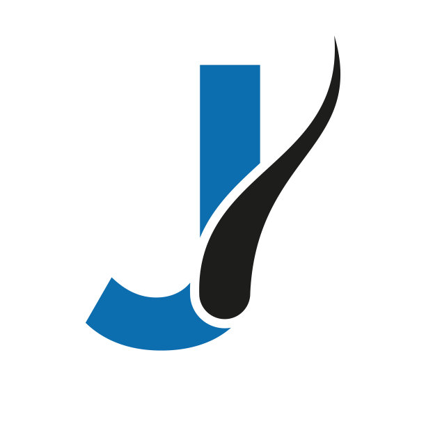 字母J头发治疗符号，头发移植符号设计向量模板图片下载