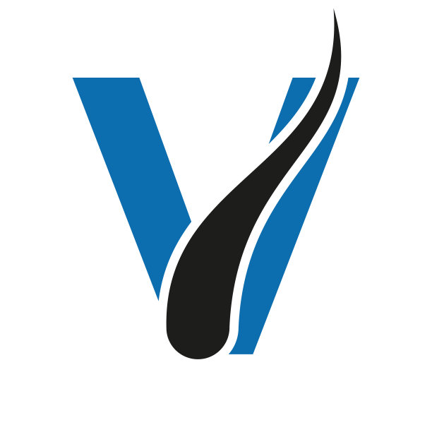 字母V头发治疗符号，头发移植符号设计向量模板图片下载