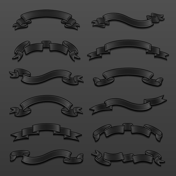 一套深色丝带图片下载