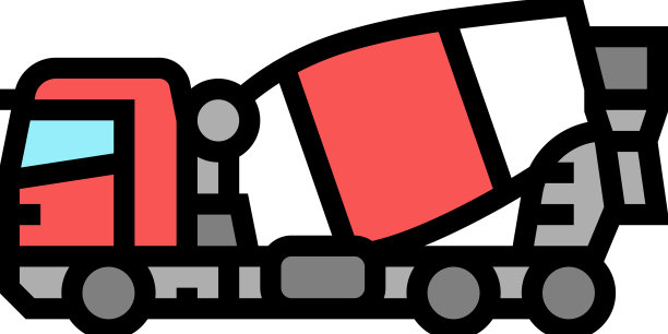 混凝土搅拌机施工车车辆颜色图标图片下载