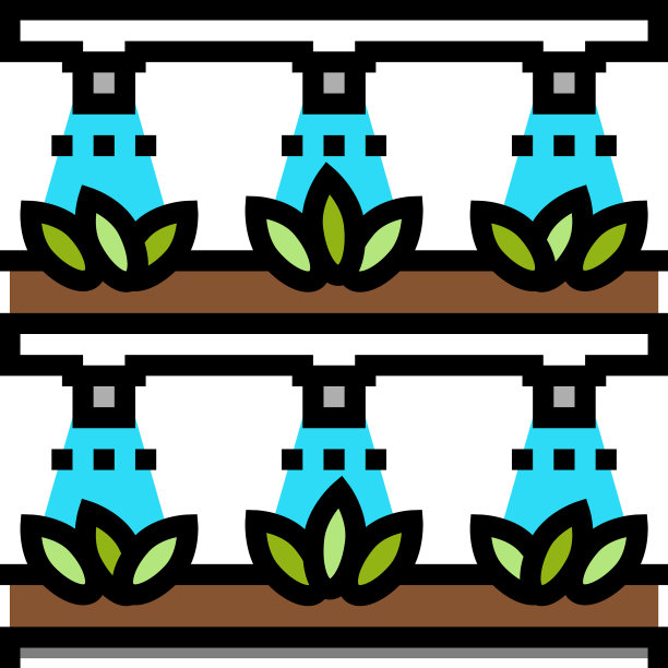 Aquaponics水系统灌溉彩色图标图片下载