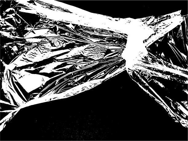 黑白拉伸塑料薄膜。城市矢量垃圾背景。图片下载