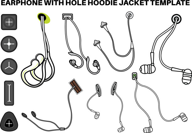 耳机插孔孔口缝在夹克和图片下载