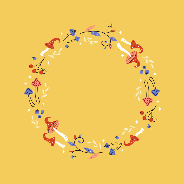 可爱的热带框架与树叶和花朵孤立的白色背景图片下载