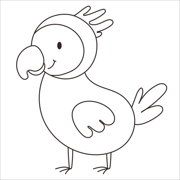 矢量卡通涂鸦鹦鹉。非洲的动物。有趣的鹦鹉。可爱的小鸟为时尚印刷，儿童服装，托儿所，海报，邀请，贺卡设计图片下载