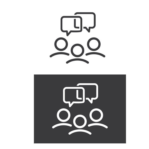 两个不同版本的人物对话框图标。图片下载