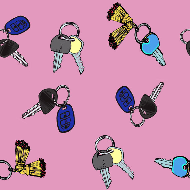 手绘无缝图案与运输对象图片下载