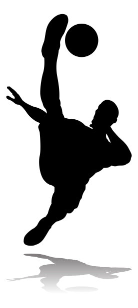 足球运动员剪影图片下载
