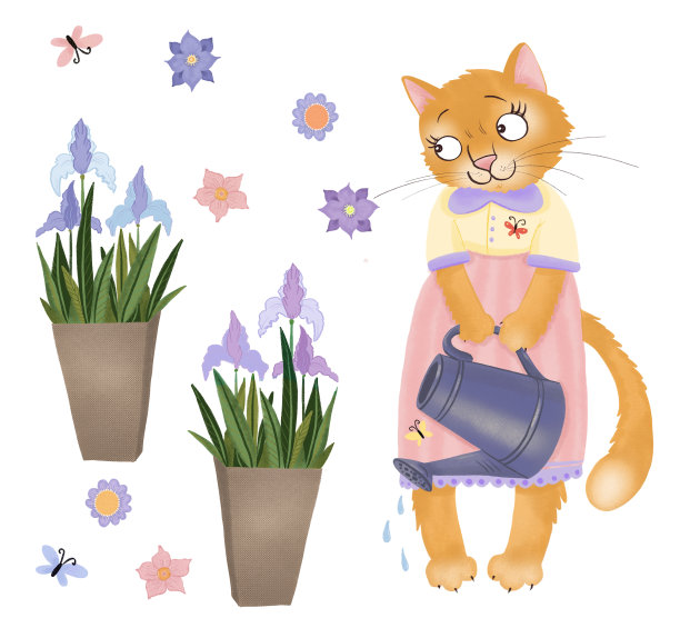 带虹膜的猫园丁图片下载