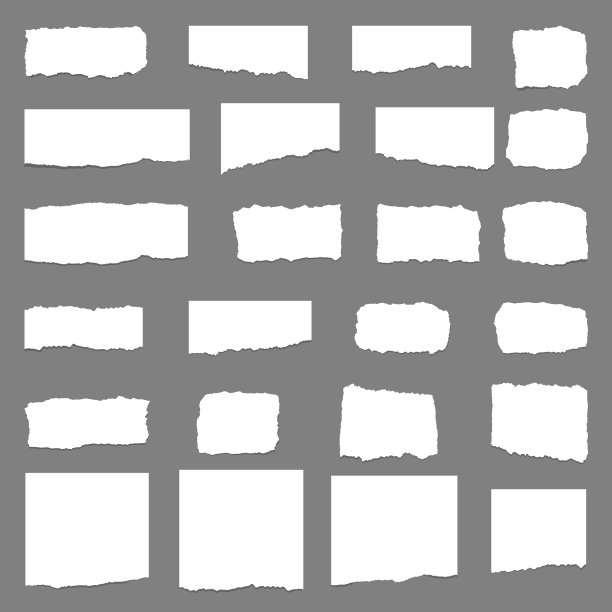 撕边的白色笔记本纸条图片下载