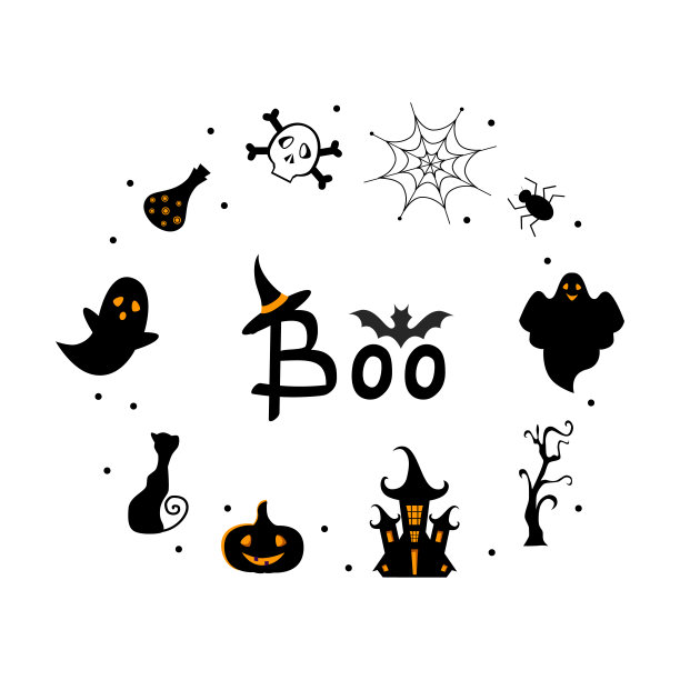 万圣节的圆形节日背景图片下载