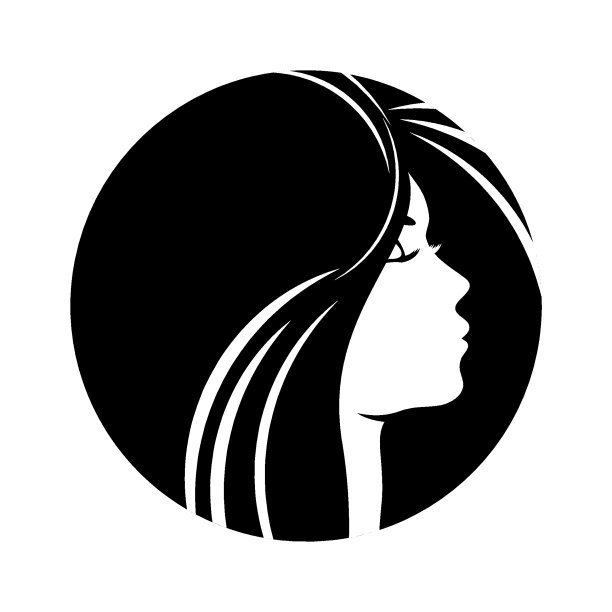 美丽的女人轮廓与优雅的发型，矢量年轻女性的脸设计，美丽的女孩头与风格的头发，时尚女士图形肖像。图片下载