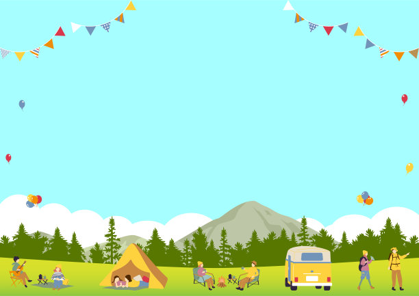 人们在绿色的森林中享受户外活动图片下载