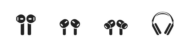 耳机图标集。向量孤立的插图。图片下载