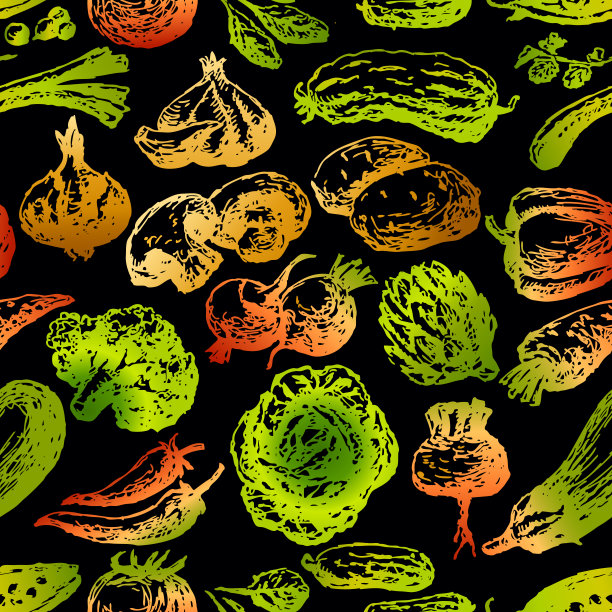无缝背景设置各种蔬菜图片下载