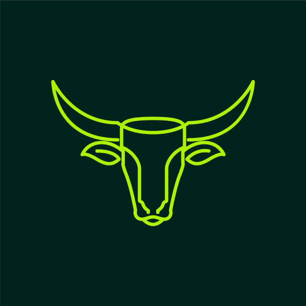 线条轻牲畜头标志设计图片下载