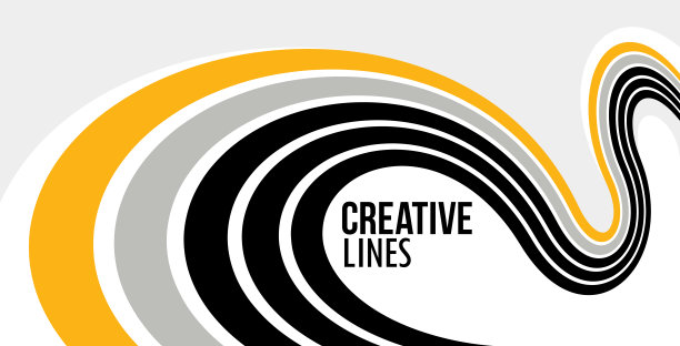 创意线条矢量抽象背景，三维透视线性平面设计构图，立体旋转条纹海报或横幅。图片下载