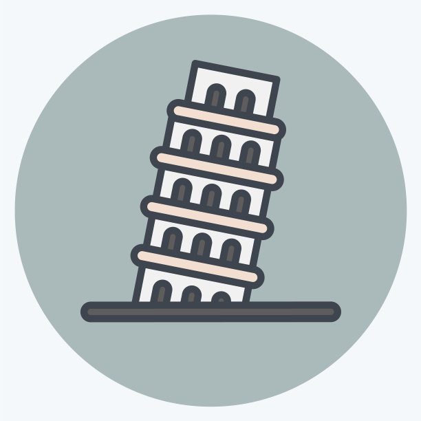 图标比萨适合教育符号的颜色图片下载