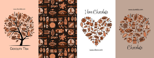 巧克力，可可和糖果——概念艺术图片下载