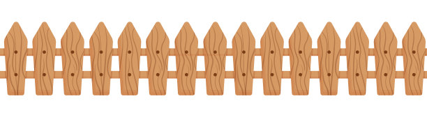 木制的可爱栅栏无缝边框扁平卡通图片下载