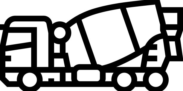混凝土搅拌车施工车辆线路图标图片下载