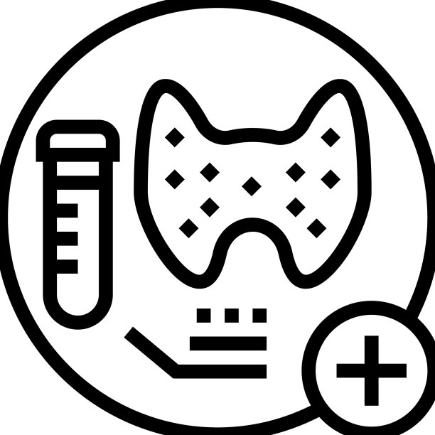 甲状腺功能测试健康检查线图标图片下载