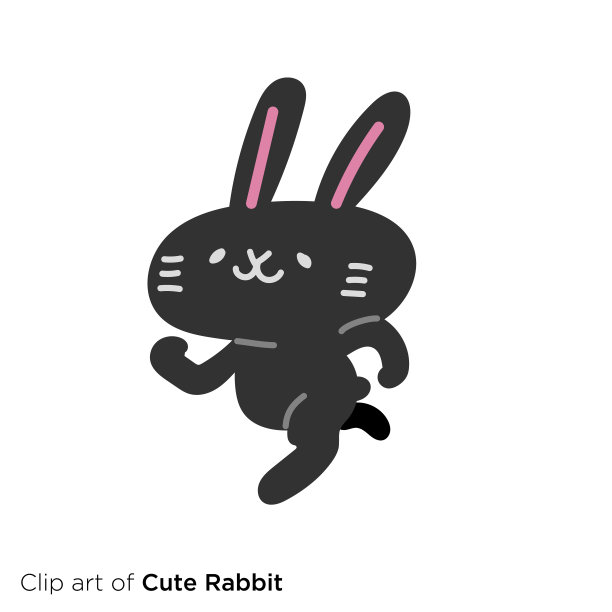 兔子人物插画系列《奔跑》图片下载