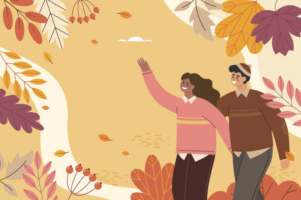 秋季庆典的平坦背景图片下载