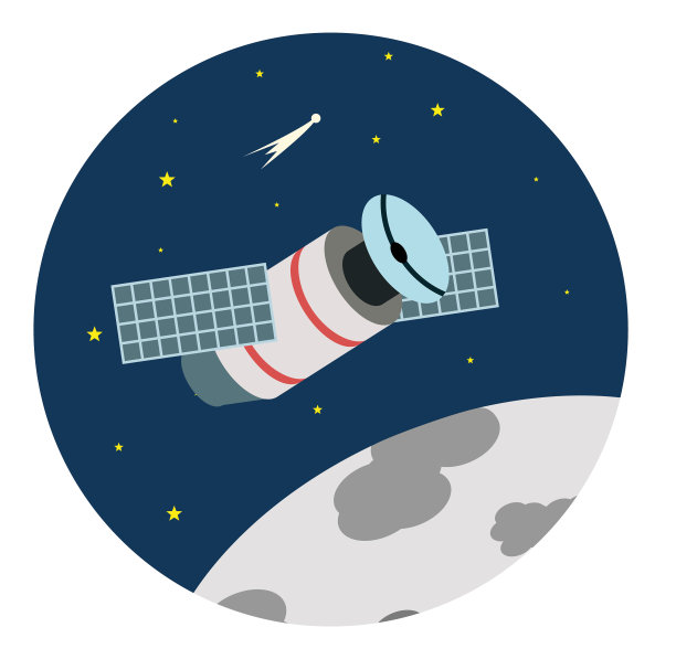 月球上空的太空卫星图片下载