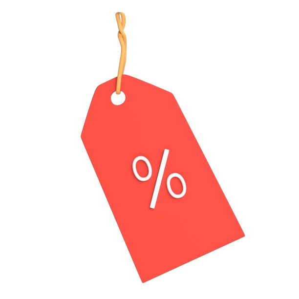 3d标签，折扣，销售孤立在白色背景。3 d渲染图图片下载