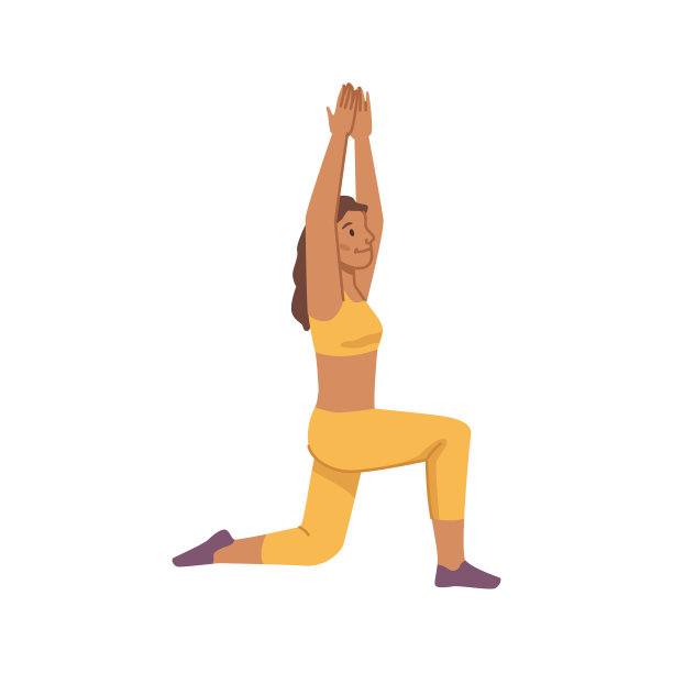 妇女做箭步与手高举运动活动图片下载